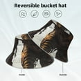 thumbnail image 2 of Honeii Ruins Tiger Warrior for Unisex Bucket Hat Waterproof Rain Hat Reversible Shiny Rave Bucket Hat for Concert Festival Boonie Cap, 2 of 6