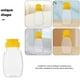 thumbnail image 4 of BRIGHTFUFU 2 botellas dispensadoras de miel recargables, tarro de miel exprimible a prueba de fugas para almacenar y dispensar condimentos, salsa de tomate y mostaza para uso en la cocina, 108 ml, 4 of 7