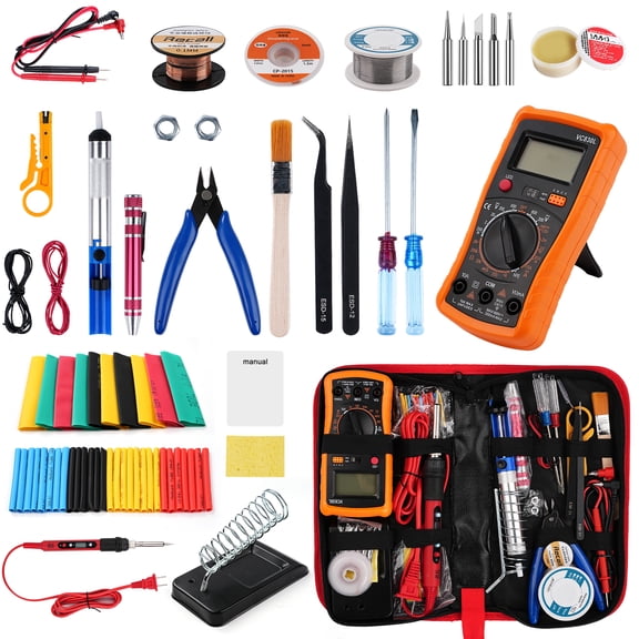 Victool 80W Soldering Iron Set w/Multimeter Adjustable Temperature Solder Iron Circuit Repair Tool US