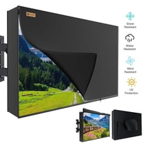 HOMEYA Outdoor TV Cover with 3 Side Full Zipper, Heavy Duty LED Flat Screen Television Protector Universal Weatherproof Waterproof Protector, Black, Fits 48" - 50"