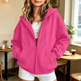 thumbnail image 2 of Girls Zip up Hoodies Size 10-12 OverSized Fall Sweatshirts Zip Up Hoodie Casual Jackets Y2k Fashion Outfits Winter Clothes 2026 Back to School Outfits (Hot Pink,3-4 Years), 2 of 6