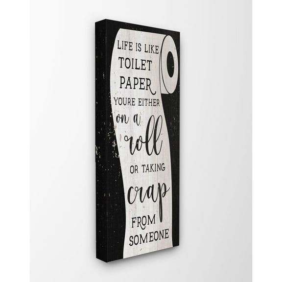 Stupell Industries Like Toilet Paper Funny Word Wood Textured Design Canvas Wall Art by Daphne Polselli