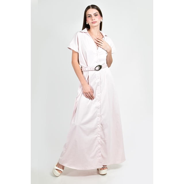Vestido camisero con cinto Roman Fashion /Juvenil, 01671 (Rosa) rosa M