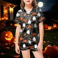 thumbnail image 2 of Leey-World Girls Halloween Pajamas Toddlers Halloween Pajamas Baby Kids Girl Pumpkin Pajama Set Ghost Pjs Jammies Button Down Lounge Sleepwear, 2 of 5
