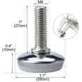 thumbnail image 2 of Unique Bargains 4 Pcs M8x14mm Adjustable Thread 28mm Base Screw On Furniture Glide Leveling Foot, 2 of 2