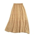 thumbnail image 3 of abtuhar High Waisted Skirts for Women,Women's Skirts,Womens Floral Print Boho Maxi Skirt Elastic High Waist Pleated Ruffle Flowy Long Skirts Yellow, 3 of 4