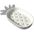 thumbnail image 1 of Organizador de cocina elegante con drenaje, soporte para esponja y jabón en forma de piña en color gris claro, 1 of 4
