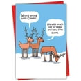 thumbnail image 1 of Reindeer Problem - Funny Merry Christmas Card with Envelope (4.63 x 6.75 Inch) - Reindeer Games, Men's Las Vegas Humor, 1 of 5