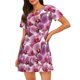 thumbnail image 1 of Balery Orchids Flowers Camisón de manga corta con cuello redondo para mujer, cómodo y elegante., 1 of 6