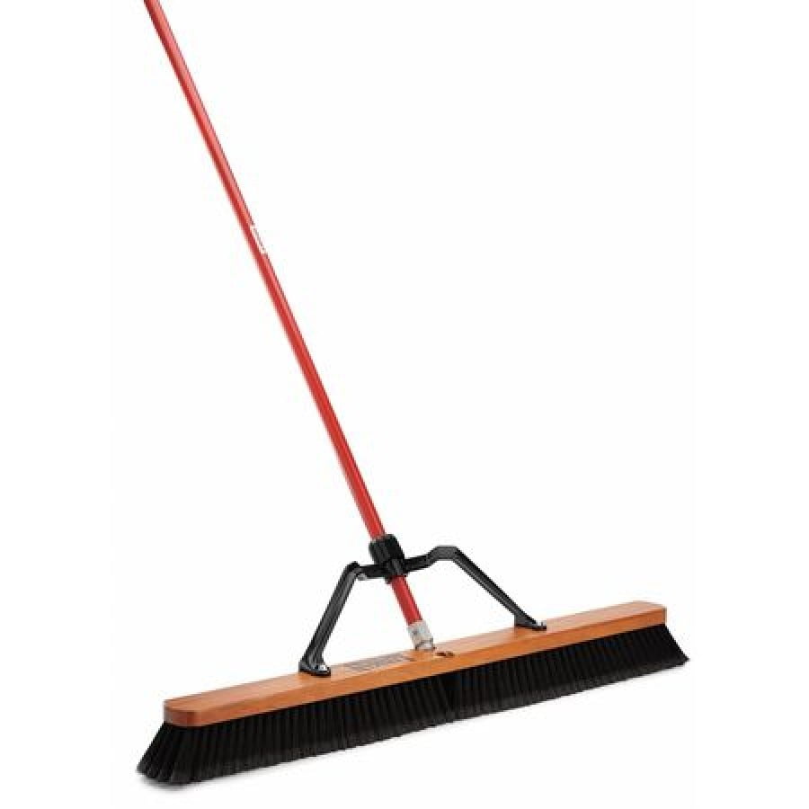 LIBMAN 850003 Broom, w/Handle and Brace, 36" Block, Broom Handle Length 60 in