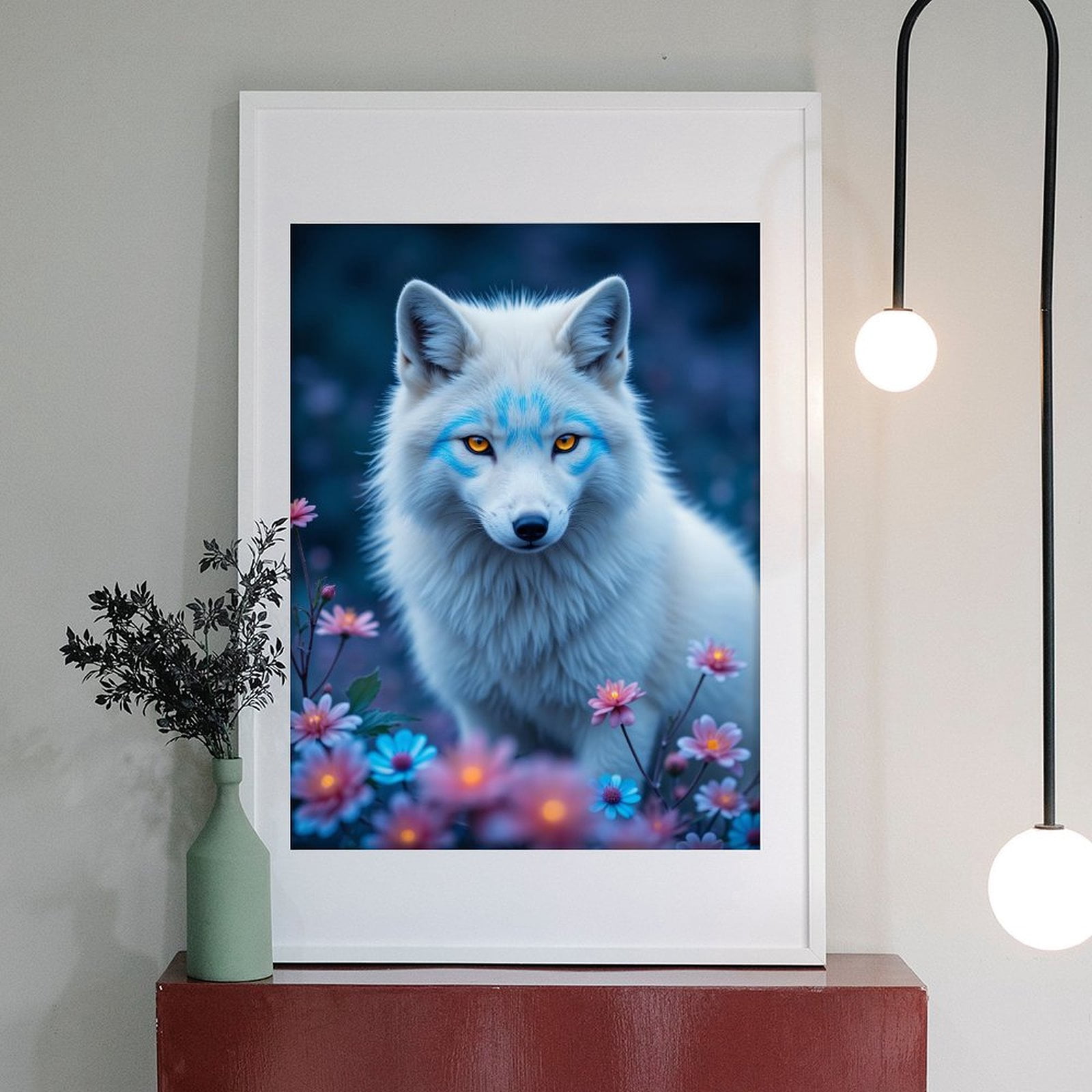 Diamond Art Kit for Adults, Enchanted Fox With Vibrant Flowers Diamond Painting for Adults Beginners, DIY Diamond Art Painting Kits, 5D Diamond Painting Crafts for Home Decor 12x16 Frameless