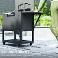 thumbnail image 6 of Outsunny 104 Quart Patio Cooler Cart, Outdoor Beverage Rolling Ice Chest with Bottle Opener and Shelves for Pool Deck BBQ Cookouts Party, Black, 6 of 9