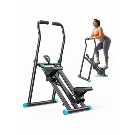 MERACH Stair Stepper For Home Gym - New Version Vertical Climber, Adjustable Resistance & Pedals, Extended Step Range, Compact Folding Full-Body Cardio Machine