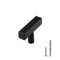 thumbnail image 2 of Modket M1610 Modern Euro Bar Cabinet Handle 304 Stainless Steel 2" Knob, Matte Black, 25-Packs, 2 of 6