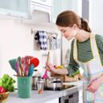 thumbnail image 7 of Kitchen Utensils Set of 12, Silicone Cooking Utensils with Non-Slip Wooden Handle and Organizer Bucket, 446°F Heat Resistant Cookware Utensils Set (Assorted Colors-Upgraded), 7 of 7
