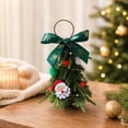 thumbnail image 2 of DefiDgd Mini Artificial Pine Christmas Tree Hanging Ornament With Burlap Bow Snowflake Candy and Ball Adorned for Christmas Tree Wall Door Holiday Home Decor, 2 of 6
