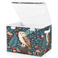 thumbnail image 2 of 40L Lidded Home Storage Bins Foldable Storage Box with Handle for Home Bedroom Closet, Woodland Barn Printed, 2 of 7