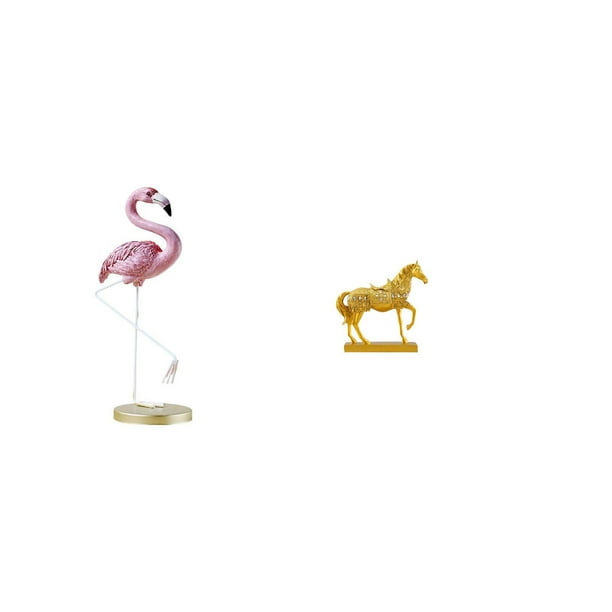 Estatua de resina,Escultura de estatua de flamenco de resina,arte para jardín exterior,Figura decorativa de pájaro para jardín o césped,Estatuas de caballos,Estatuas de caballos Figura de