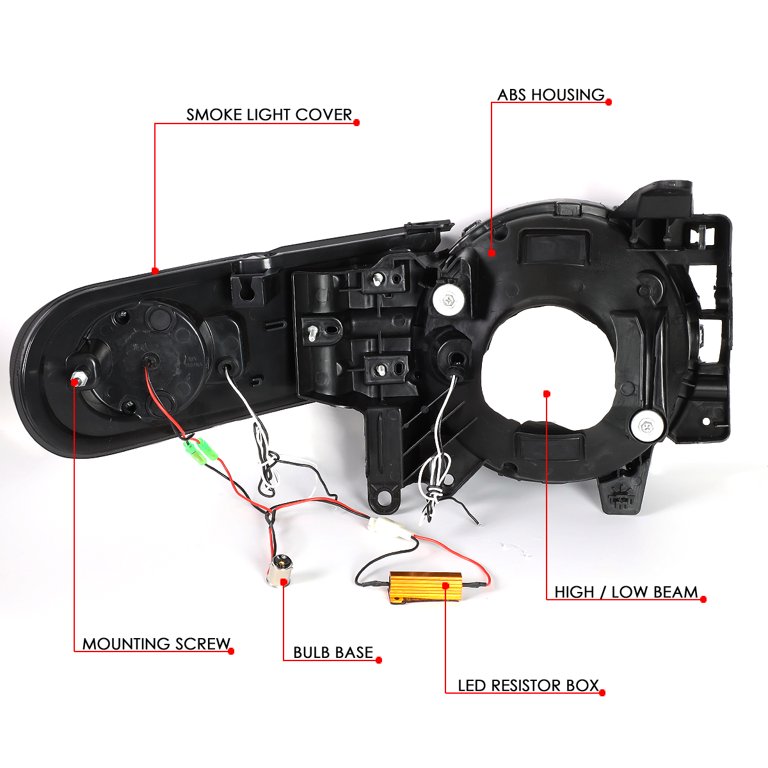 DNA Motoring HL-LB-FJC07-BK-SM-CL1 For 2007 to 2014 Toyota FJ