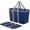 Blue/Grey, variant on CleverMade Foldable Reusable Shopping Bag, 30L Collapsible EcoBasket Tote, Shadow Gray/Midnight Black
