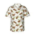 thumbnail image 2 of Xecao Cute Sloth print Hawaiian shirt - a stylish short-sleeve button-down for men, perfect for casual beach and tropical outings., 2 of 9