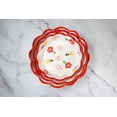 thumbnail image 6 of 6 Inch Hand Painted Flower Pattern Ceramic Bowl Wavy Edge, 6 of 11