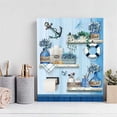 thumbnail image 5 of Navy Blue Bathroom Decor Wall Art Farmhouse Flower and Anchor Turtle Poster Blue Bathroom Picture Canvas Print Décor for Bathroom Bedroom Framed Artwork 12x16 inch, 5 of 6