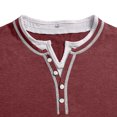 thumbnail image 7 of JIAYUE Men's T Shirt Contrast Color Trim Henley Long Sleeve Shirts V Neck Buttons Placket Slim Fit Casual Pullover Tops For Commute Travel And Everyday Comfortable Wear, 7 of 7