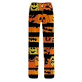 thumbnail image 4 of Zorvxlyn Halloween Women's Pajamas Pants Ghost Jack-O Bat Print Sleeping Pants Women Drawstring Elastic Waist Womens Lounge Pants, 4 of 6