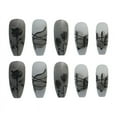thumbnail image 4 of Fofosbeauty 24pcs Press on False Nail Tips Extra Long Coffin Manicure Full Cover Fake Nails, Matte Smoke Black Rose, 4 of 8