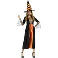 thumbnail image 6 of 2025 Halloween Witch Costume for Women, Halloween Gothic Witch Dresses for Fancy Dress Party Orange M, 6 of 8