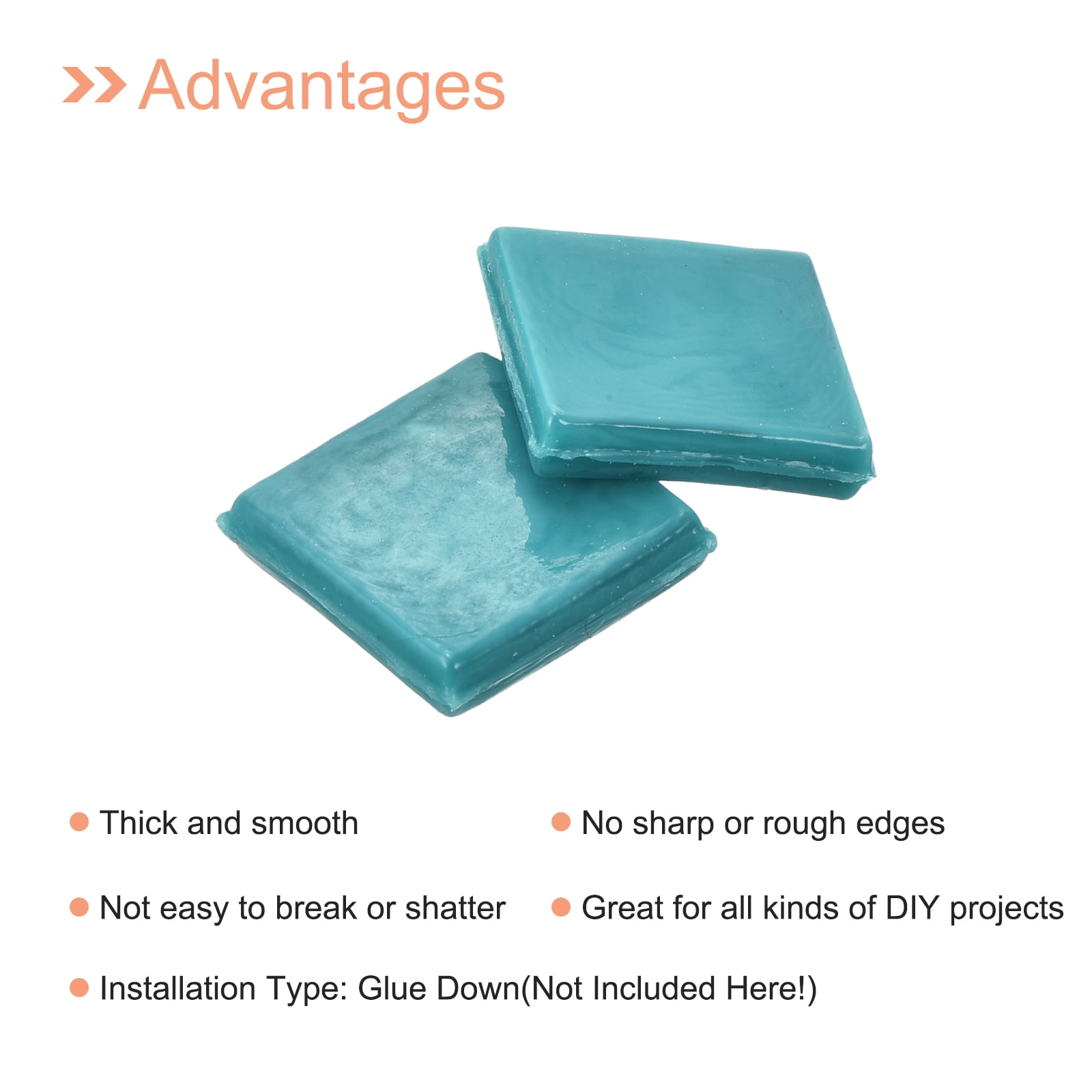 Uxcell 260Pcs Mosaic Tiles, Micro Glass Tiny Mini Mosaic Tile DIY Hobbies Handmade Crystal Free Stone Deep Mint Green