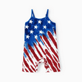 thumbnail image 2 of PatPat Ensembles Assortis pour la Famille pour la Fête de l'Indépendance T-shirt à Imprimé Drapeau Américain et Robe Midi à Bretelles Ajustables avec Poches, 2 of 5