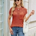 thumbnail image 6 of Women Summer Cap Sleeve Tops Casual Knit Short Sleeve Sweater Loose Fit Shirts Orange Red M, 6 of 9