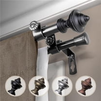 0.625 in. Dia. Riley Double Curtain Rod, Black - 84-120 in.