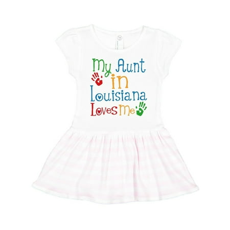 

Inktastic My Aunt in Louisiana Loves Me Gift Toddler Girl Dress