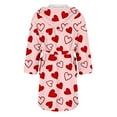 thumbnail image 4 of MEICHEN Plush Bathrobes for Women Valentine's Day Fleece Plush Robe Long Warm Plush Bathrobe Loungewear Jacket Printed Comfort Robe Women's Robes, 4 of 5