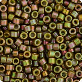 Miyuki Delica 11/0 RD - Olive Opaque AB Gold Luster - 5.2GVIAL of Japanese Glass Beads