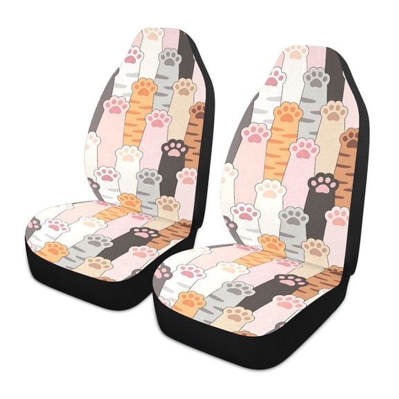 Cute Paw Prints Car Seat Covers Front Seats Universal Fit for Sedan SUV Truck Van