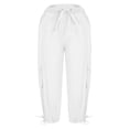 thumbnail image 6 of Shadoumai Women Capris with Pockets Loose Fit Casual Capri Pant Shorts Dressy Lightweight Ladies Baggy Cargo Pants for Hiking, 6 of 8