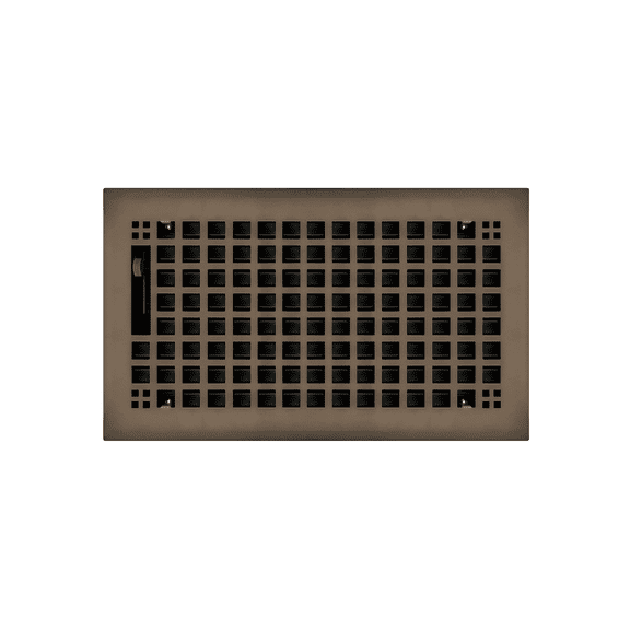6" x 10" Oil Rubbed Bronze Rockwell Style Floor Register - Decorative Vent Cover