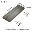 thumbnail image 7 of Floating Shelves Wall Shelf Solid Wood for Bathroom Bedroom Set of 3, Weathered Gray, 7 of 7