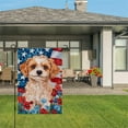thumbnail image 3 of AMHNF Patriotic Puppy with American Flag and Flowers Linen Garden Flag 12x18 inch, Memorial Day Independence Day Yard Flag for Spring Summer Home Outdoor Garden Decoration, 3 of 5