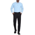 thumbnail image 2 of CAMISAS DE NEGOCIO FORMAL DE MANGA LARGA CON BOTONES PARA HOMBRES DE COLA CONTRASTANTE XL AZUL CLARO, 2 of 5