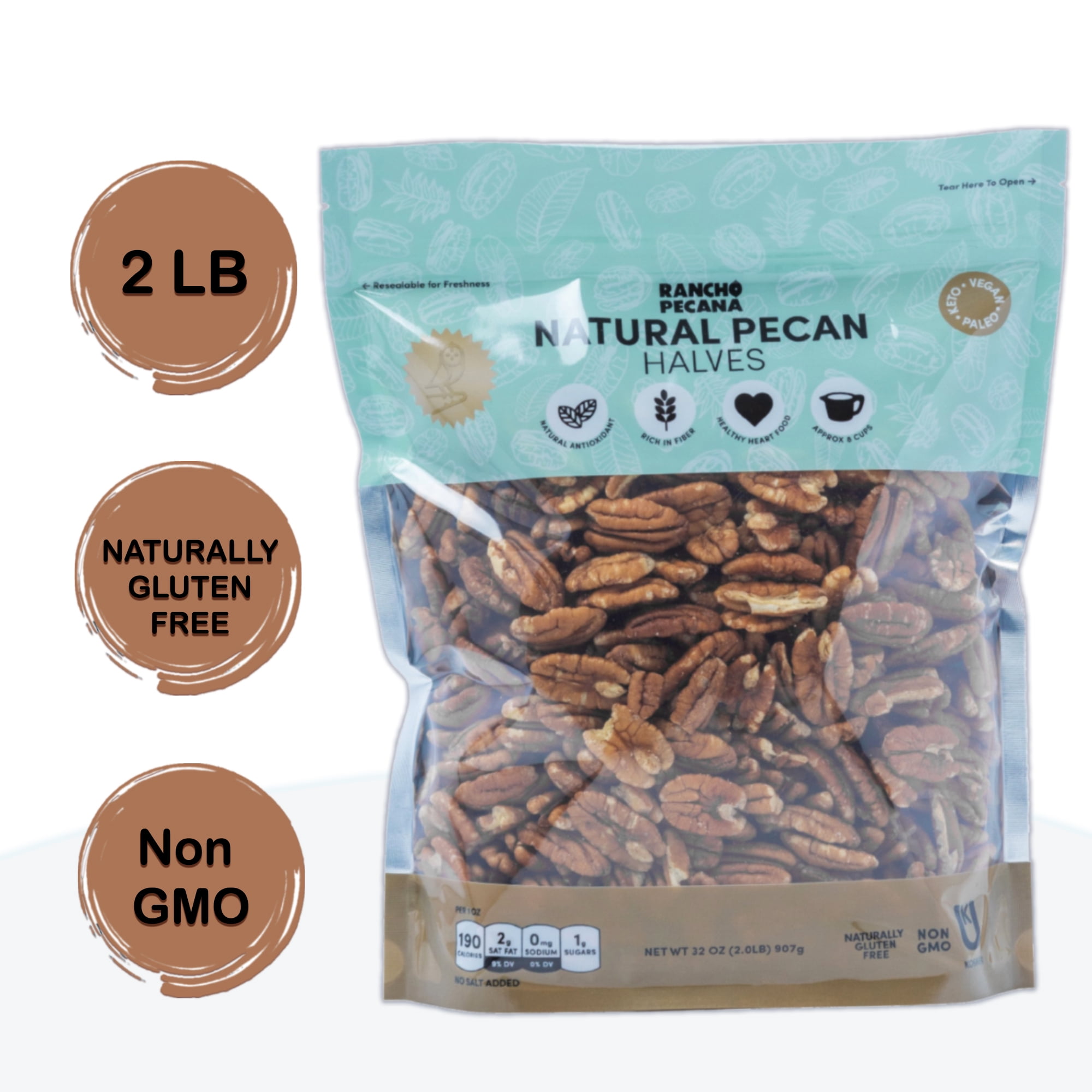 Rancho Pecana Natural Pecan Halves, NonGMO and Naturally GlutenFree