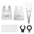 thumbnail image 1 of 6PCS Oscillating Tool Scraper Blades, Universal Oscillating Multitool Blades - Tapered Curved Flexible Scrapers with Adapters for Scraping Cutting Removing Carpet Tile Paint Caulk Adhesive, 1 of 7