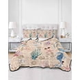 thumbnail image 3 of Coastal Beach Full Size Down Alternative Comforter, Lightweight Comforter Quilt Bedding Set with Pillow Shams Nautical Summer Ocean Starfish Coral All Seasons Bed Comforter Duvet Insert 78"x90", 3 of 7