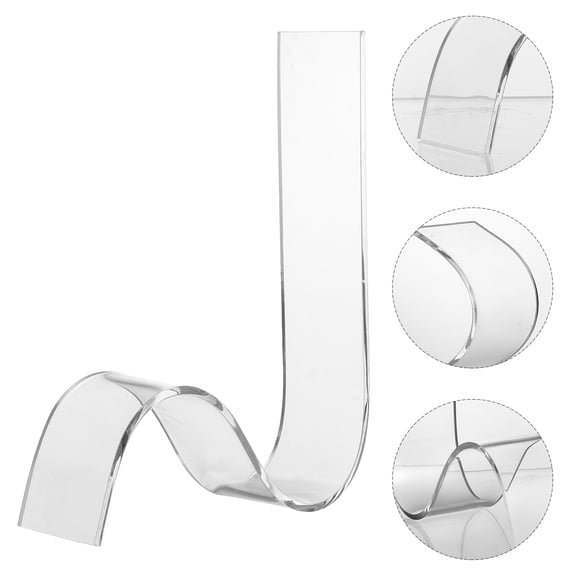 ETEREAUTY 2Pcs Acrylic Display Rack Transparent S-Type Shoe Holder for High Heels with Simple Design