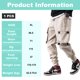 thumbnail image 2 of Pantalones cargo casuales para hombre con cintura elástica, cordón ajustable, bolsillo con solapa y letras estampadas, 2 of 7