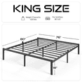 thumbnail image 7 of Auroral Zone 18 inch King Metal Platform Bed Frame, Heavy Duty Mattress Foundation, No Box Spring Required, 7 of 7